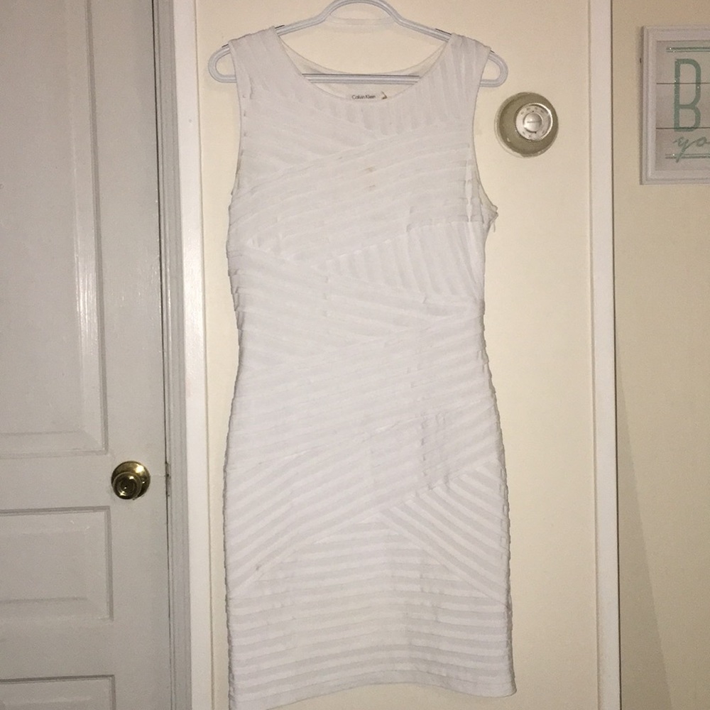 White Calvin Klein Size 10 Bandage Dress